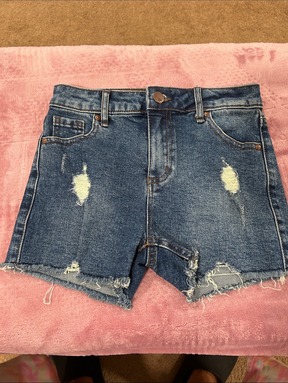 RSQ Blue Distressed Denim Cutoff Shorts